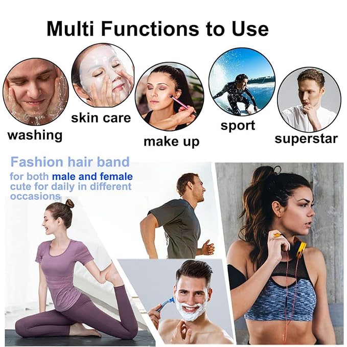Metal Hair Band, Unisex Black Headbands, Wavy Stylish Design Metal Hair Ties for Men, Adjustable Headband for Women Outdoor Sports and Daily Wear. (3 Pcs)