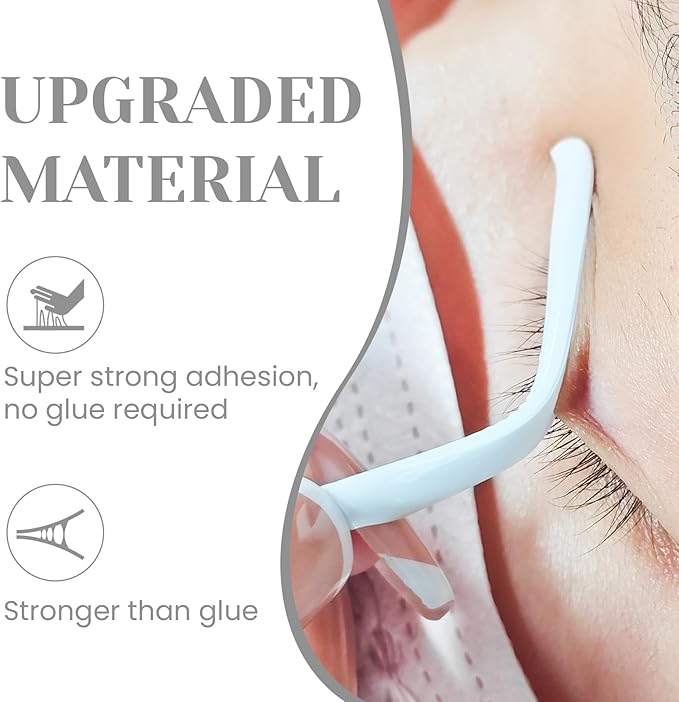 Libeauty Lash Lift Rods, Korean Glueless Lash Lift Pads, Designed for Open-eye Eyelash Lift, Self Adhesive Eyelash Perm Rods, Eyelash Lifting Tools & Supplies, 5 Sizes White