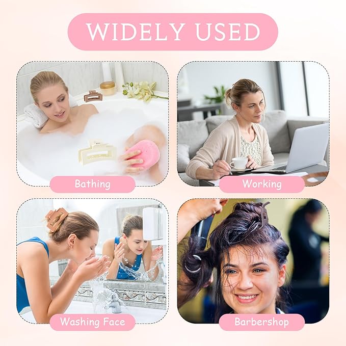 Hotop 50 Pcs Cute Hair Claw Clips Set Nonslip Square Clips Colorful Rectangle Hair Accessories for Women(3.4 Inch,Cream Color)