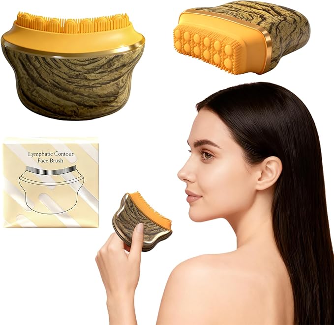 AAJP New Lymphatic Contour Face Brush,Lymphatic Drainage Massager for Face for Jawline, Chin & Facial Sculpting Designed to Fit Precisely and Relieve Fatigue- Anti-Puffiness, Detox & Lift, Absorption