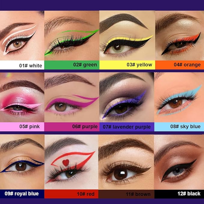 evpct White Matte Liquid Eyeliner Waterproof Smudge Proof, White Eye Liner Liquid Liner for Face Body Paint, Long-lasting Eyeliner Waterline Thin Quick-dry Eyeliners Pencil Eye Makeup Stay all Day