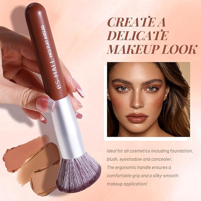 BS-MALL Makeup Brush Set 14 Pcs With Case - Foundation Brush, Concealer Brush, Blush Brush & Flawless Application – Complete Luxury Cosmetic Brush Kit For Travel & Daily Use (Brown)