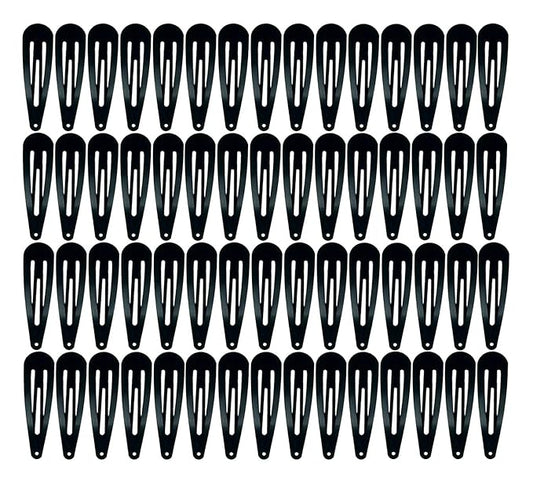 30,60 Pack Black 2 Inch Women Metal Snap Hair Clips Accessories No Slip Hair Barrettes Girls Women Hair Accessories (Black 60PCS)
