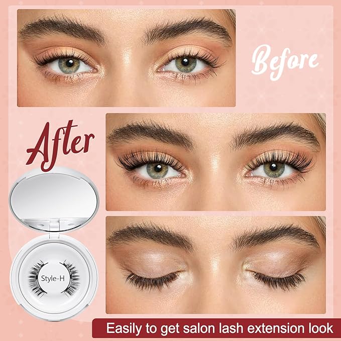Higu clace Magnetic Eyelashes with Applicator Soft Magnetic Lashes Natural Look Wispy Magnet Lashes Easy to Wear and Remove （DJCX-H04）
