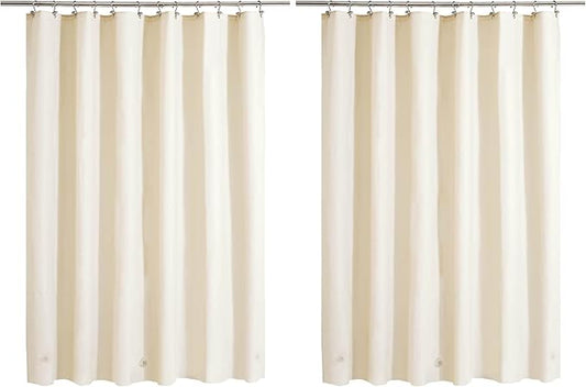 Barossa Design Beige Shower Curtain Liner - Premium PEVA, BPA & PVC Free, No Chemical Smell, Lightweight Standard Size Shower Curtain with 3 Magnets, Metal Grommets - Beige (Pack of 2)