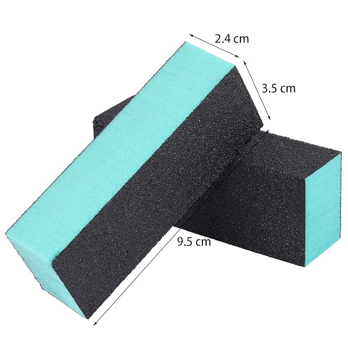 Nail Buffer Sanding Blocks Polisher Buffing Files Nail Art Pedicure Manicure Tool 80/120 Grit, 20 Pcs (Black Green)