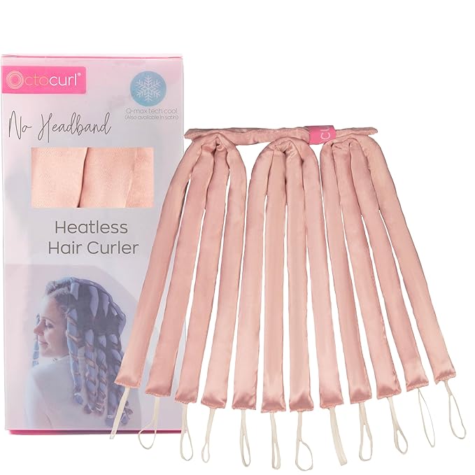 Octocurl No Headband Heatless Curlers for Medium to Thin Hair – Lightweight Curling System for Controlled, 360° Heat-Free Curls