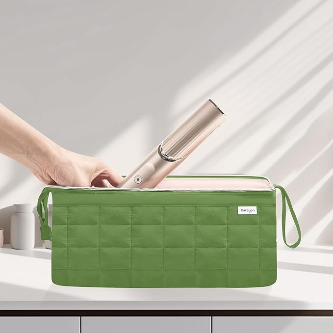 Hair Tools Travel Bag Organizer for Dy son Air wrap Case Holder Shark Hair Dryer Flex Style Airstraight Brush Revlon Attachments Carrying Case Flat Curling Iron Bags (Sage Green)