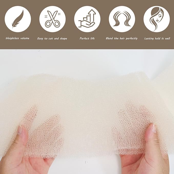 Hair Sponge for Updo Brown with 200pcs pin Hair Filler Padding for Updo Beige