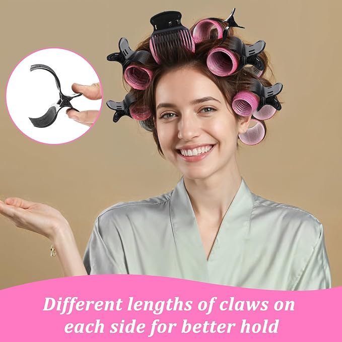 16 Pcs Hot Roller Clips Versatile Hair Roller Clips Curler Claw Replacement Clip Hair Section Styling Tool Set for Women Girls Effortless Curls Waves