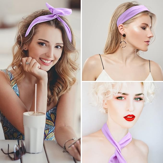 Wire Headbands for Women and Girls - 9 Pcs Cute Wired Bow Twist Hair Accessories