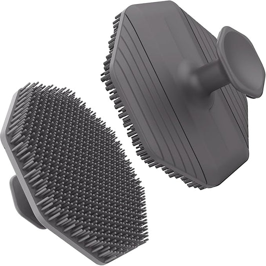 Face Scrubber,2 Pack Silicone Face Scrubber Brush for Women Men,Silicone Manual Facial Cleansing Brushes Scrubber,Suitable for All Skin Types,Face Exfoliating Cleaning Brush (Grey)