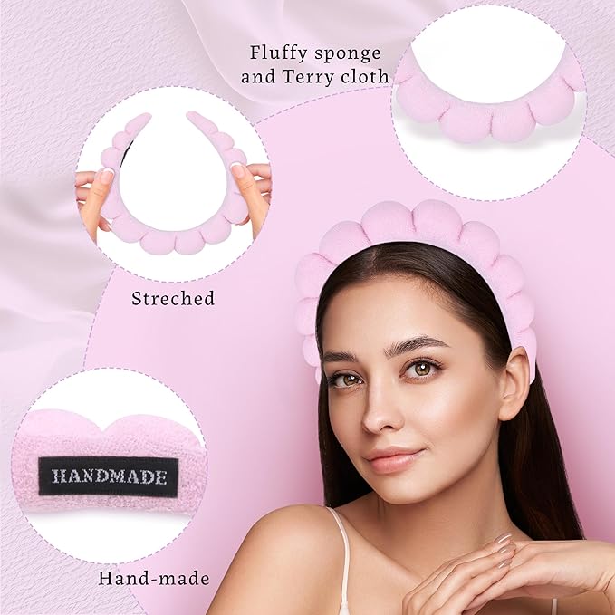 10 Pcs Spa Headband Bulk for Women Makeup Headband for Washing Face (Terry Cloth)
