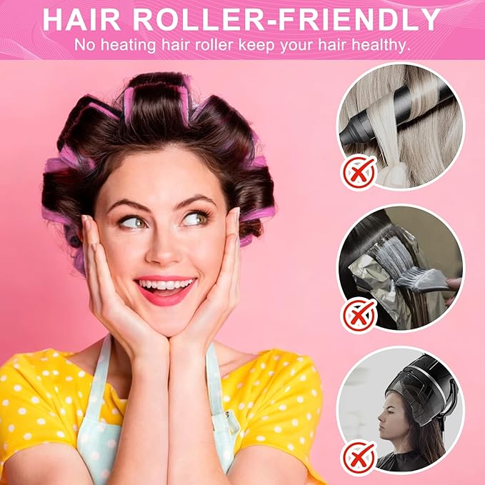 Super Jumbo Hair Rollers, 12 Pack Self Grip Salon Hairdressing Curlers, Hair Curlers Sets, DIY Curly Hairstyle for Long Hair, Colors May Vary, Jumbo Plus
