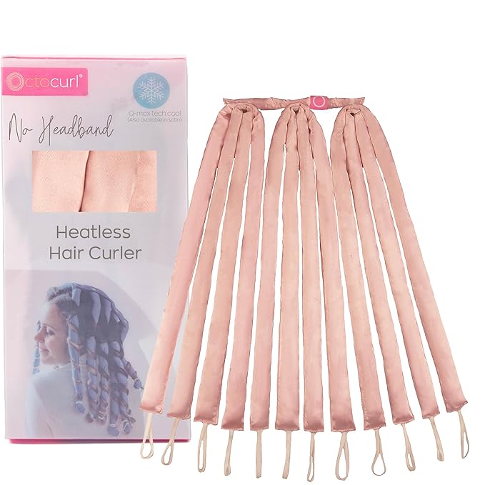 Octocurl No Headband Heatless Curlers for Medium to Thin Hair – Lightweight Curling System for Controlled, 360° Heat-Free Curls