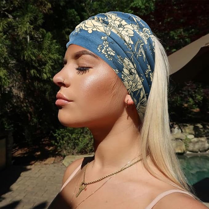 Extra Wide Headbands for Women Large Turban Headband Non Slip Boho Elastic Hairband Hair Twisted Knot Head Bands Accessories