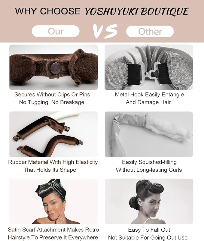 Classic Velvet Heatless Hair Curler Curling Rod Set - Soft Jumbo Large Flexi Rods Hair Rollers Curlers to Sleep in for Women, No Heat Heatless Curls Overnight Rods for Long Hair Volume Look Blonde