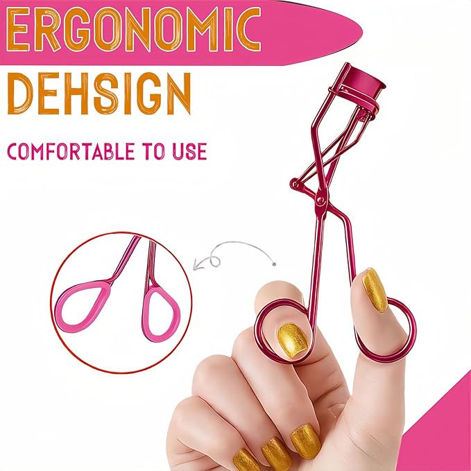 Professional Eyelash Curler with Lash Comb – Award-Winning Design – Pinch-Free, Effortless Curl for a Lash-Lift Effect in Seconds, Perfect for Home or Travel, Rose