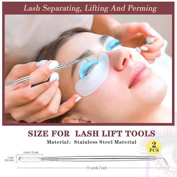 232 Pcs Lash Lift kit, 50 Lash Lift Rods Silicone Eyelash Pads 2 Eyelash Separator Tool with Separation Comb 100 Micro Swabs 50 Crystal Mascara Brushes 30 Pairs Eye Pads (Multicolored)
