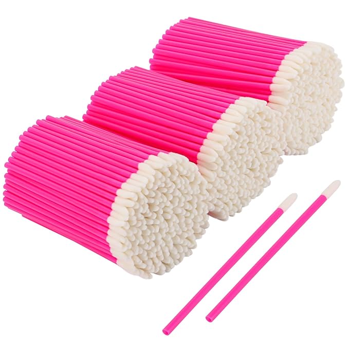 700 Piece Disposable Lip Wands - Lip Brushes, Lipstick & Gloss Applicators - Lint Free Makeup Applicator Brush Beauty Tool - Rose Pink