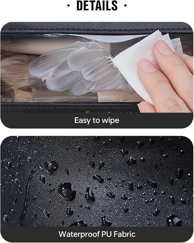 EACHY Clear Makeup Bag Cosmetic Organizer, Waterproof Travel Cosmetic Case with Zipper for Women, Transparent Toiletry and Skincare Pouch, Portable Car or Purse Bag for Travel Essentials