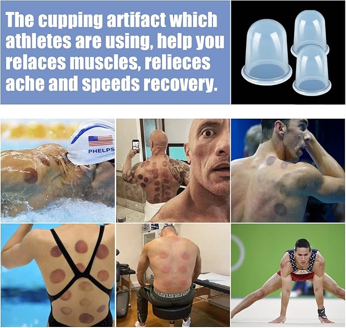 MAFLY Silicone Cupping Therapy Set - Facial Cupping Set - Face and Body Cupping Massager - Vacuum Suction Cups - Anti-Cellulite Cup - Amazing Cellulite Remover Home Use 7PACK