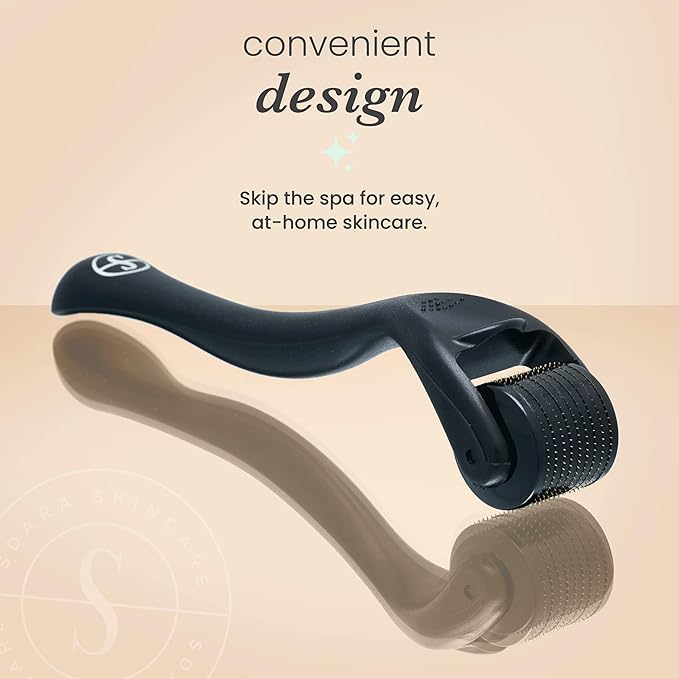 Roller for Face, Beard, Hair - Skincare for Men and Women (Shiny Black)
