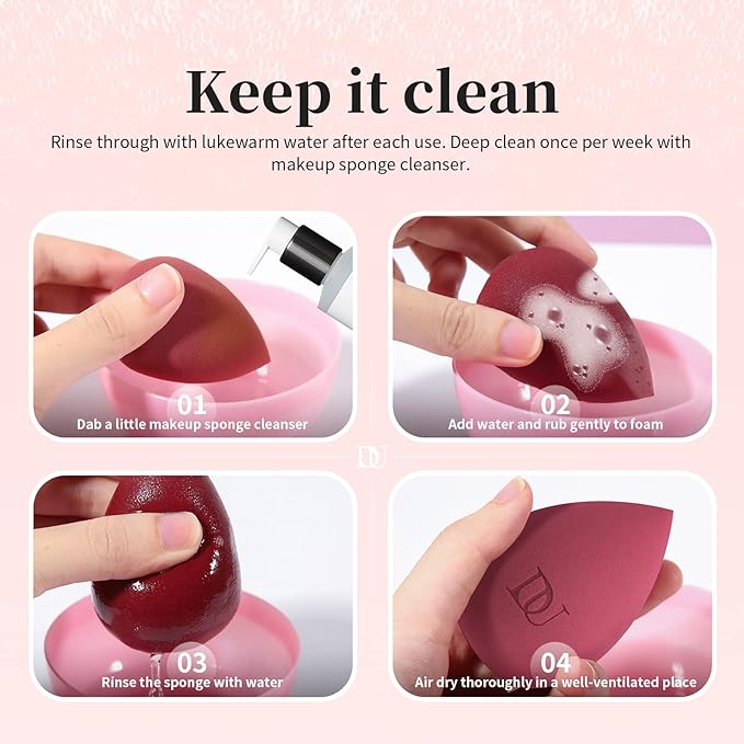 DUcare Makeup Sponges Makeup Blender Sponge for blending liquid Foundations, Powders and Creams