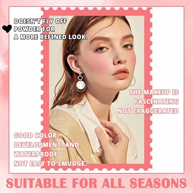 2Pcs Blush Cream for Cheeks,Face Matte Contour Blush Makeup,Buildable Shimmer Facial Cheek Blusher Shades,Blendable Cosmetic Makeup Blusher A4