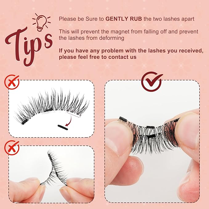 Higu clace Magnetic Eyelashes 4Pairs Magnetic Eyelashes with Applicator Soft Magnetic Lashes Natural Look Wispy Magnet Lashes Without Eyeliner Easy to Wear and Remove(DJCX-E02）