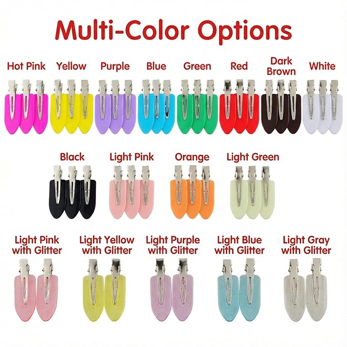 No Crease Hair Clips Makeup Pin Curl Clip Bulk 40Pcs Multicolor No Bend Dent Bang Creaseless Hair Clips for Makeup Application Bangs Hairpin Setting Pins Clip for Women Styling (Beige)
