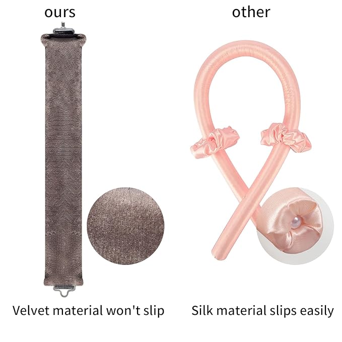 Overnight Blowout Rods,Velvet Heatless Curls Roller for Long Hair to Sleep in, Soft Satin Curlers with Scarf for Volume and Blowout Look
