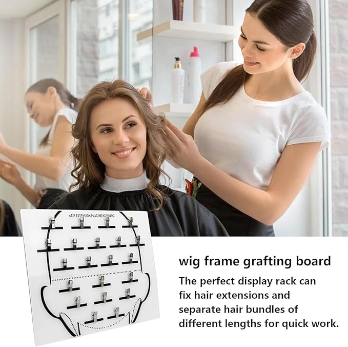 Acrylic Hair Extension Stand.Misforu Wigs Display Rack Stand Wig Extension Holder for Hair Extensions Multi Function Wig Display Holder for Hairdresser Hair Salon (Hair Extension Placement Board)