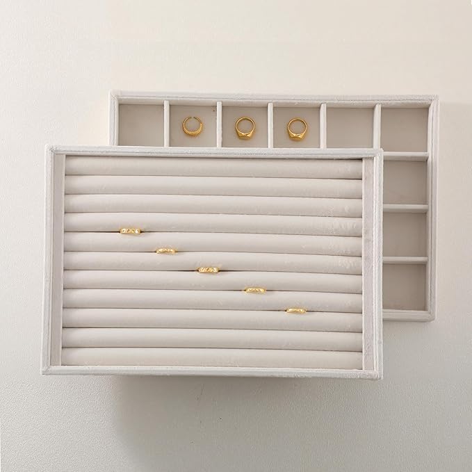 Jewelry Organizer Tray, Velvet Bracelet Display, Premium Jewelry Tray, Luxury Bangle Organizer,White Watch Tray