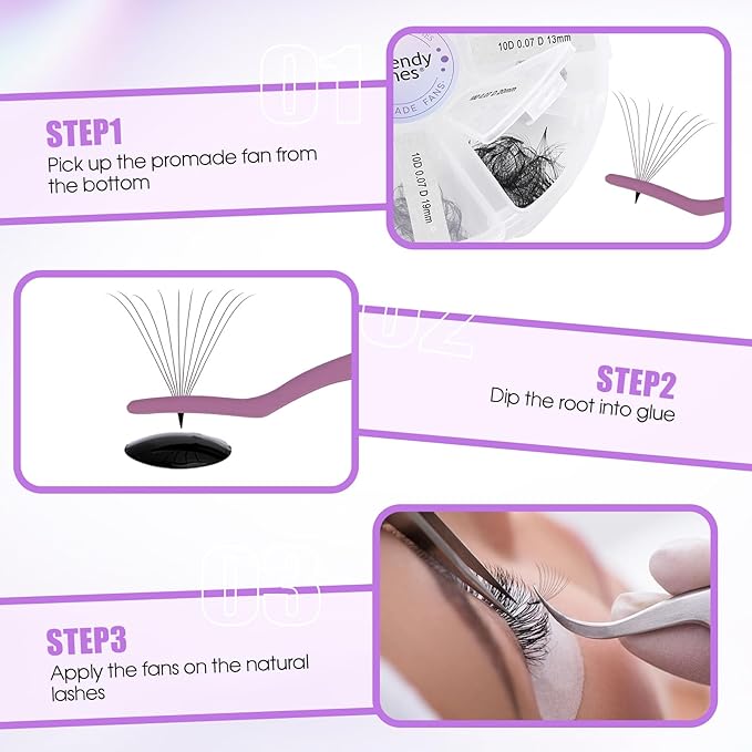 WENDY Eyelash Extensions Lash Tweezers Precision Fiber Stainless Steel Lash Applicator Tool Precision Fiber Mega Lash Tweezers Eyelid Tape & Extensions Use at Home（Purple-1）