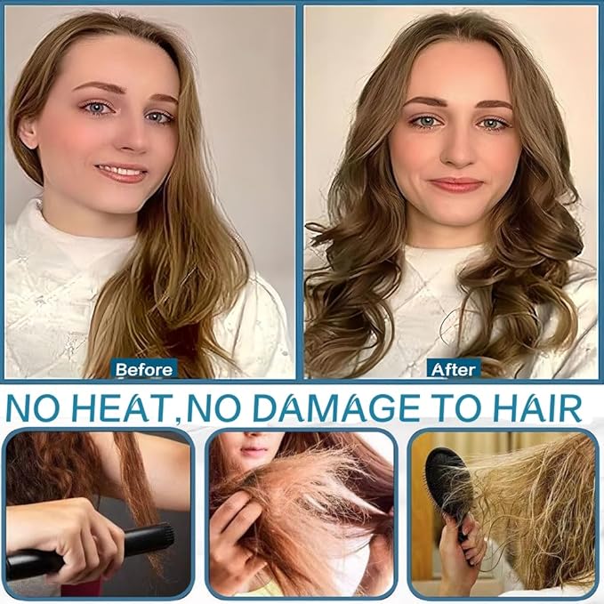 No Heat Hair Curler Headband for Long Hair, Satin Heatless Curling Rod with Adjustable Strap Overnight No Heat Curling Roller for Women and Girls Waves and Curls (Pink)