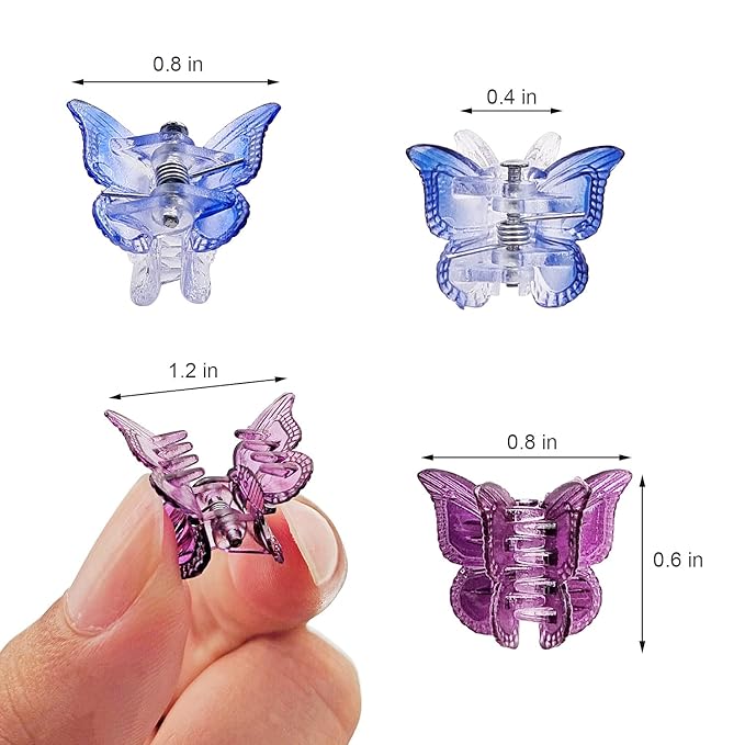 50 Packs Assorted Color Butterfly Hair Clips, Beautiful Mini Butterfly Hair Clips Hair Accessories for Women and Girls (Gold, silver，copper)