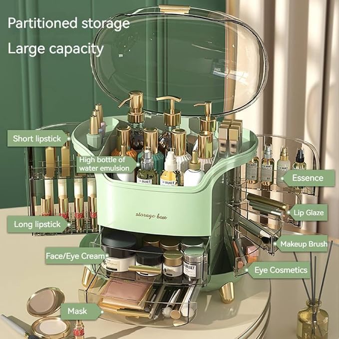 Large Makeup Organizer Countertop Vanity Organizer Cosmetic Organizer Makeup Storage Box Bathroom Counter Organizer Perfume Skincare Organizers Gift Women Girls Clear Design Easy Visibility
