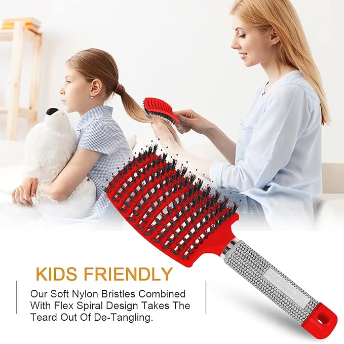 Hairstreaq Detangling Brush, Wet Dry Detangler Hair Brushes, Vented Detangling Brush, Fast Drying Styling Massage Hairbrush for Women & Kids’ Long, Thick, Thin, Curly & Tangled Hair (Purple)