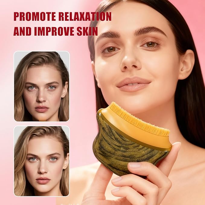 AAJP New Lymphatic Contour Face Brush,Lymphatic Drainage Massager for Face for Jawline, Chin & Facial Sculpting Designed to Fit Precisely and Relieve Fatigue- Anti-Puffiness, Detox & Lift, Absorption