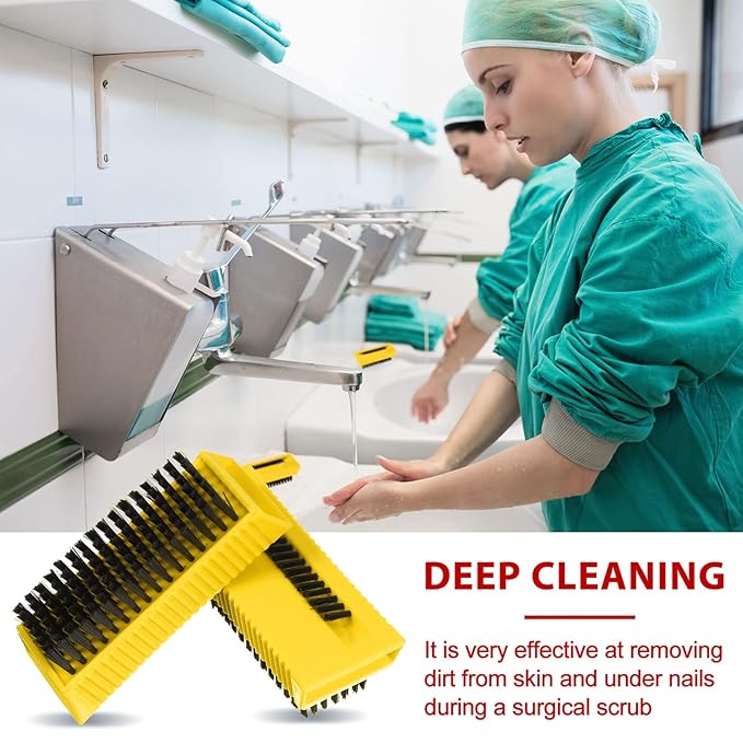 Boao 5 Pcs Hand Scrub Brushes for Nail Cleaning Fingernail Brush Soft Non Disposable Scrub Brush Plastic Hands Nail Cleaning Brushes for Men Women Kids (Yellow and Black)