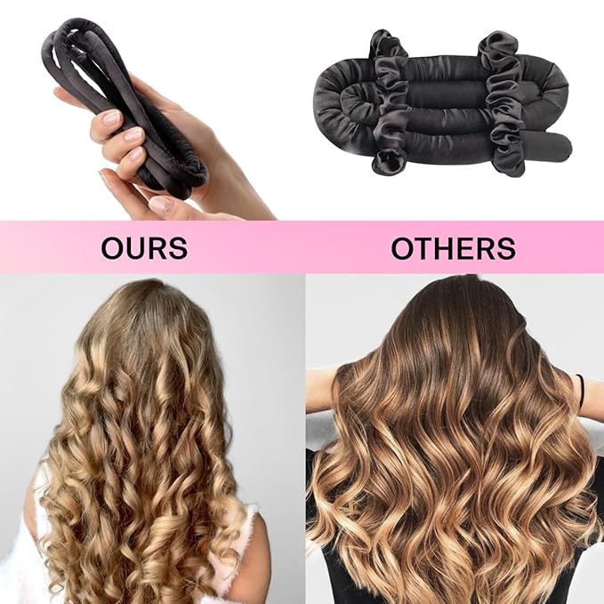 Lanzhire Heatless Curling Headband for Overnight Curls - No-Heat Curlers for Long and Short Hair (Purple Tie Dye)