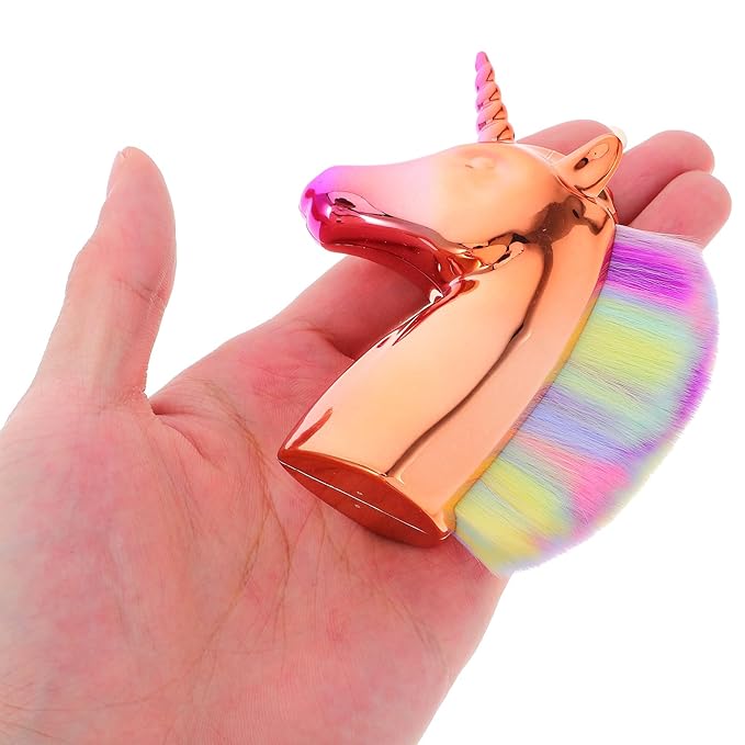 3pcs Nail Dust Brush Fan Makeup Brush Nail Clean Fingernail Striper Nail Art Face Foundation Makeup Unicorn Nail Manicure Powder