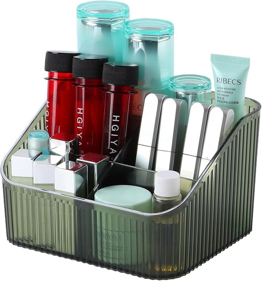 Grean Makeup Brush Holder Organizer for Vanity, Bathroom Countertop Organizer 5 Cups, Toiletry Organizer, Storage & Display for Skincare, Perfume, Hairbrush, Sunglasses & Desk Accessories