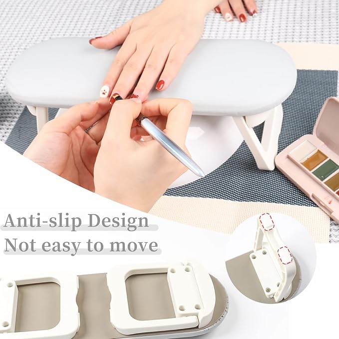 Nail Arm Rest Cushion, Professional Adjustable Nail Hand Rest Stand Arm Rest for Acrylic Nails Cushion Hand Holder, Hand Pillow Stand with PU Leather Soft High-Density Sponge, Manicure Nail Tool