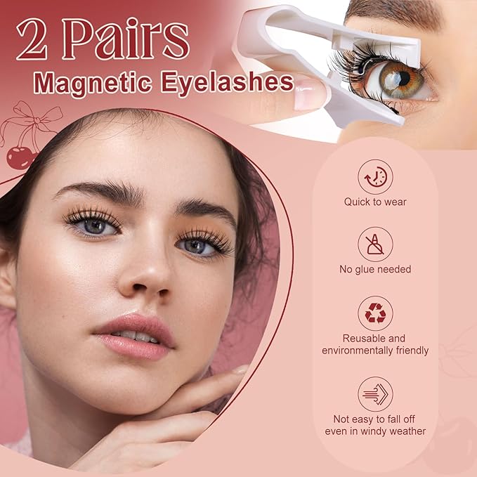 Higu clace Magnetic Eyelashes with Applicator Soft Magnetic Lashes Natural Look Wispy Magnet Lashes Easy to Wear and Remove （NZH-G04）