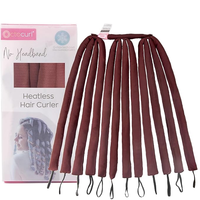 Octocurl No Headband Heatless Curlers for Medium to Thin Hair – Lightweight Curling System for Controlled, 360° Heat-Free Curls