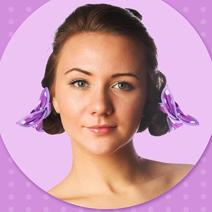 Bememo 40 Pieces Soft Curlers Hair Rollers Overnight Heatless Pillow Rollers for Hair Satin Sponge Curlers to Sleep in No Heat for Long Short Styling Tools(Purple)