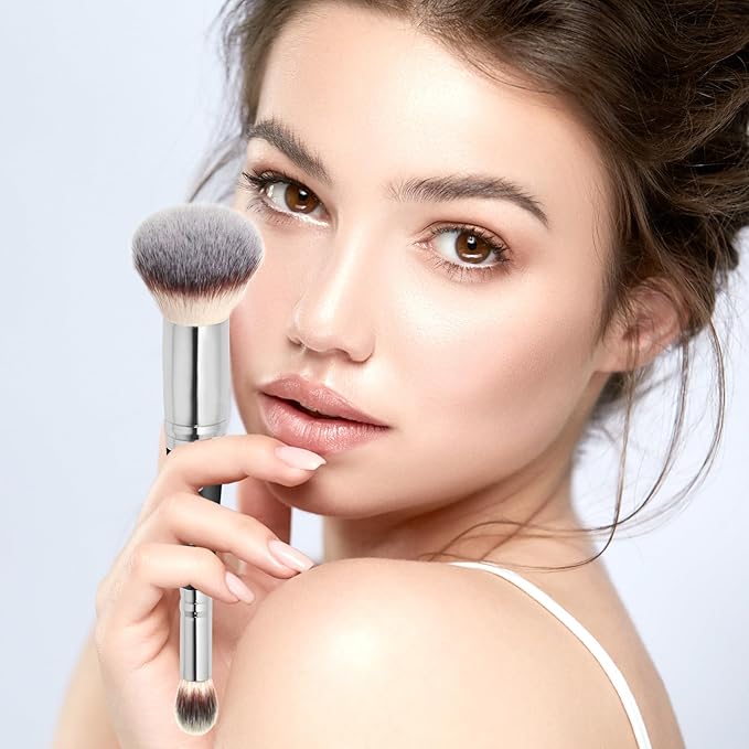 Daubigny Dual-ended Foundation Brush Concealer Brush Perfect for Any Look Premium Luxe Hair Rounded Taperd Flawless Brush Ideal for Liquid, Cream, Powder,Blending,Concealer