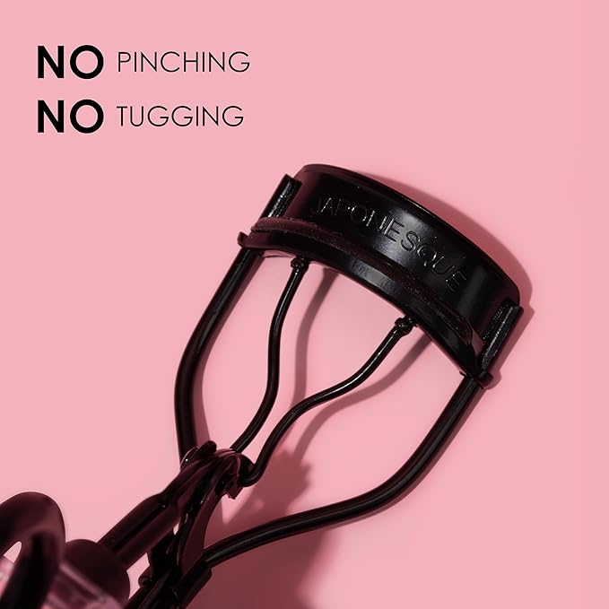 JAPONESQUE Pro Performance Lash Curler with Natural Arch for Sweeping Volume on Natural or False Lashes, Holds Curl for up to 8 Hours, Includes 1 Refill Pad